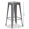 Baxton Studio Horton ModernIndustrial Grey Finished Metal 4-Piece Stackable Bar Stool Set 192-4PC-12048-ZORO